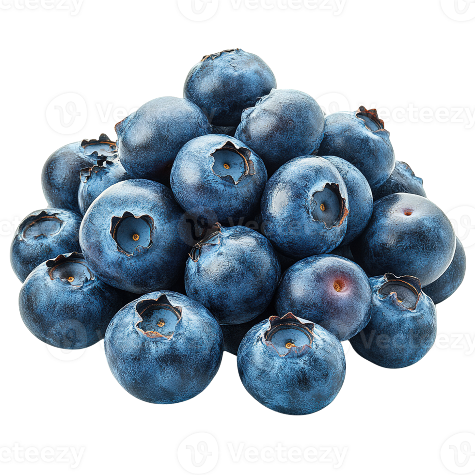 Close Up of Fresh Blueberries with Natural Texture and Subtle Frosty Coating Isolated on Transparent Background png