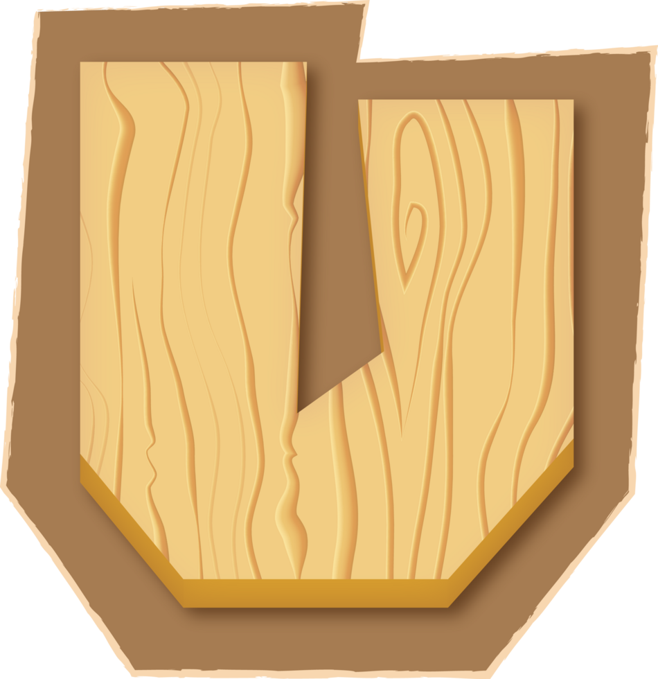 Letter U, Magazine Wooden Cutout png