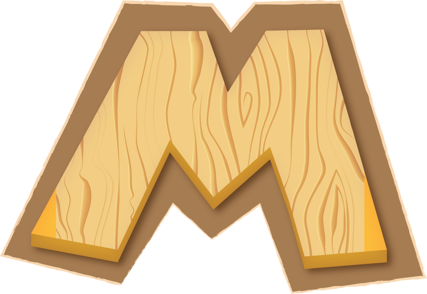 Letter M, Magazine Wooden Cutout png