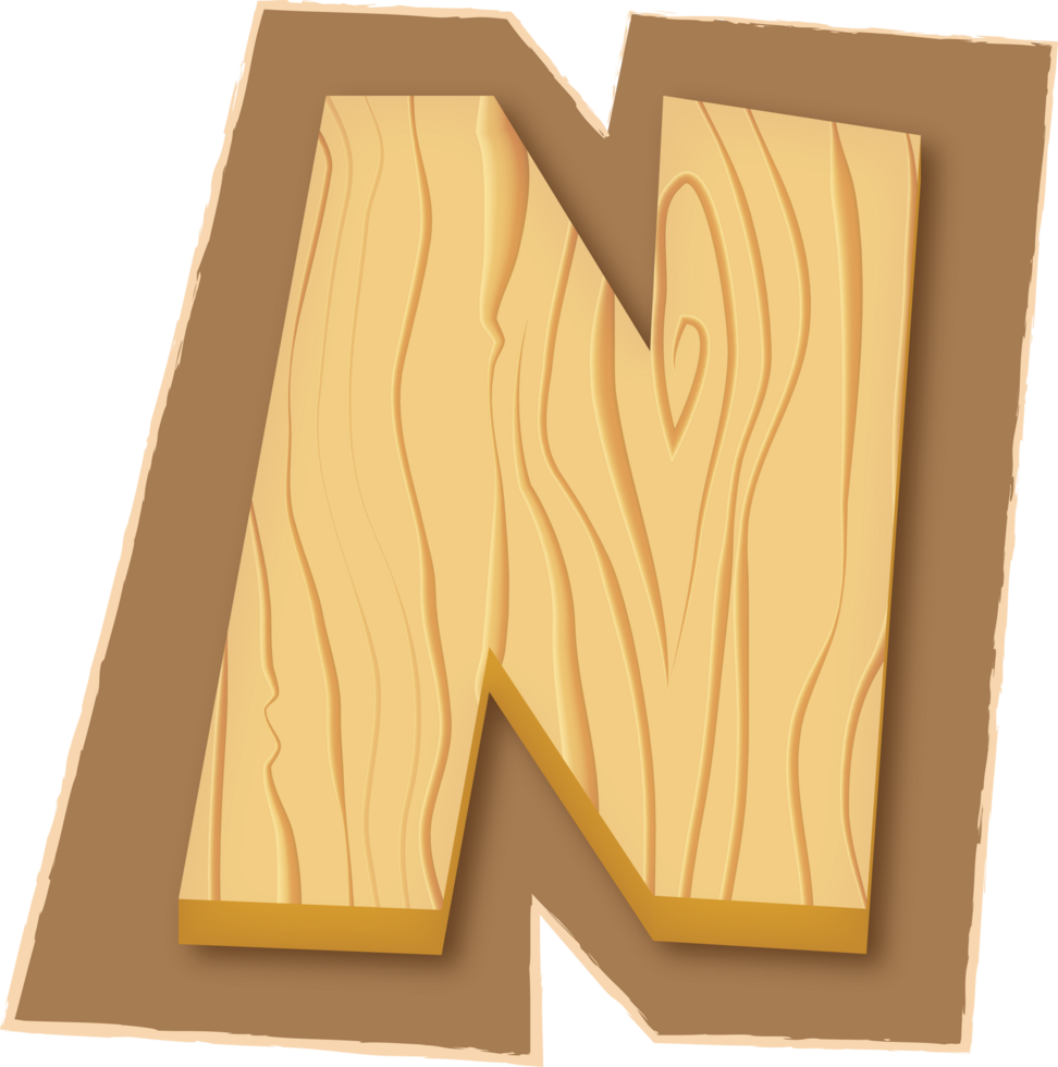 Letter N, Magazine Wooden Cutout png