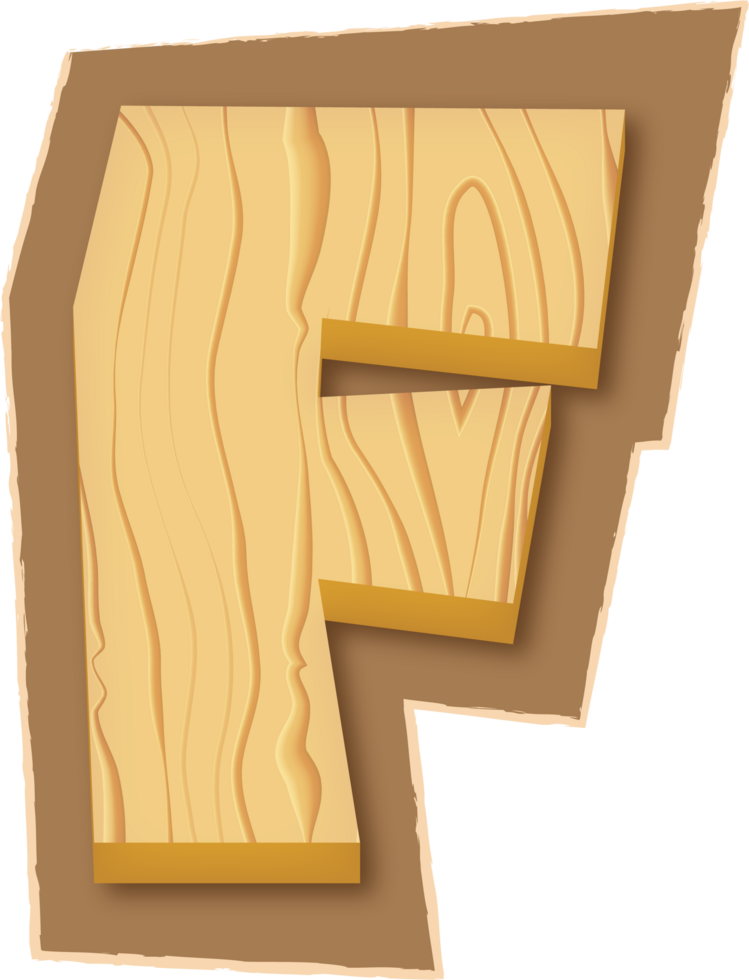 Letter F, Magazine Wooden Cutout png
