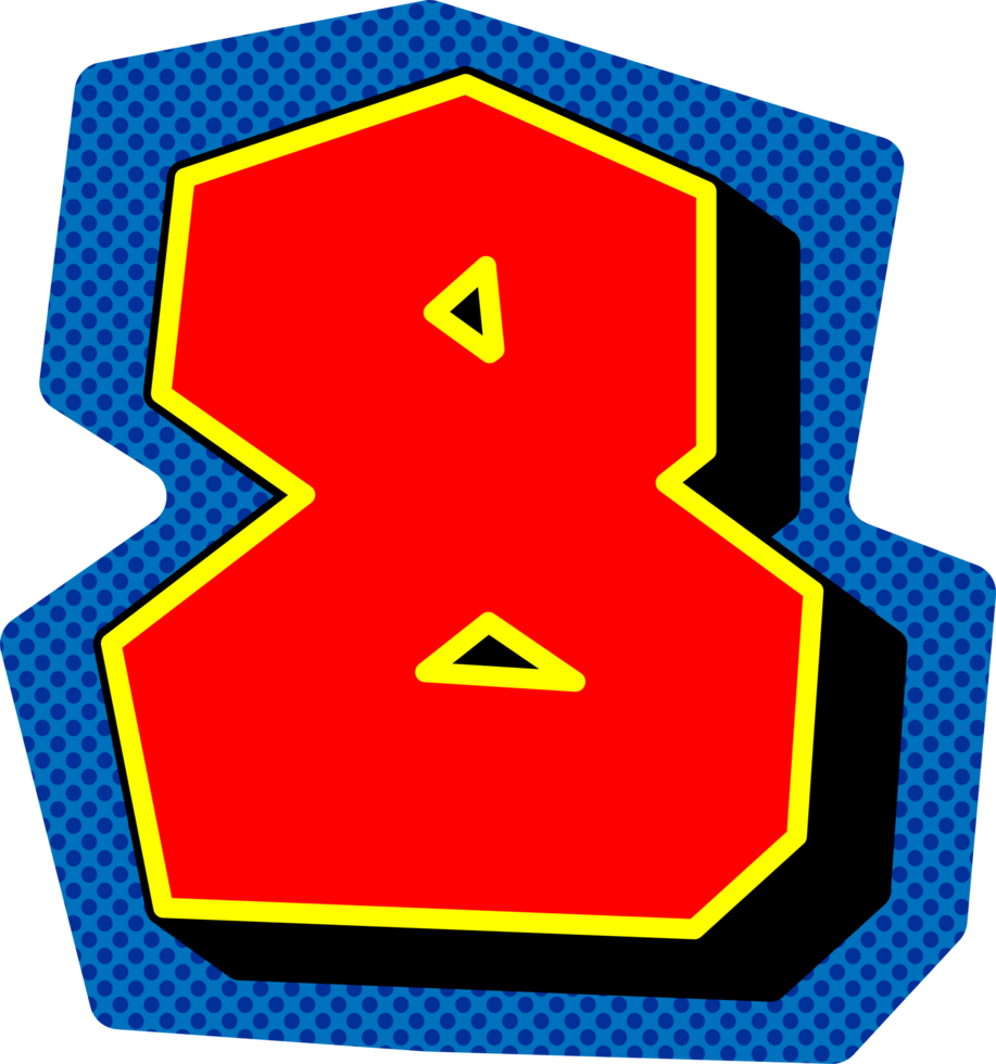Magazine Ransom Note Cut Out, Number 8 png