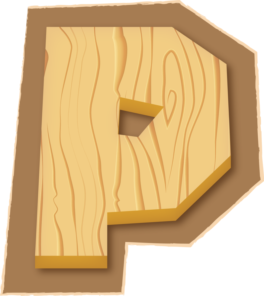 Letter P, Magazine Wooden Cutout png