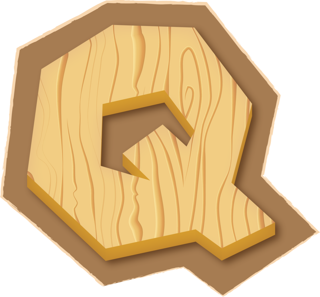 Letter Q, Magazine Wooden Cutout png