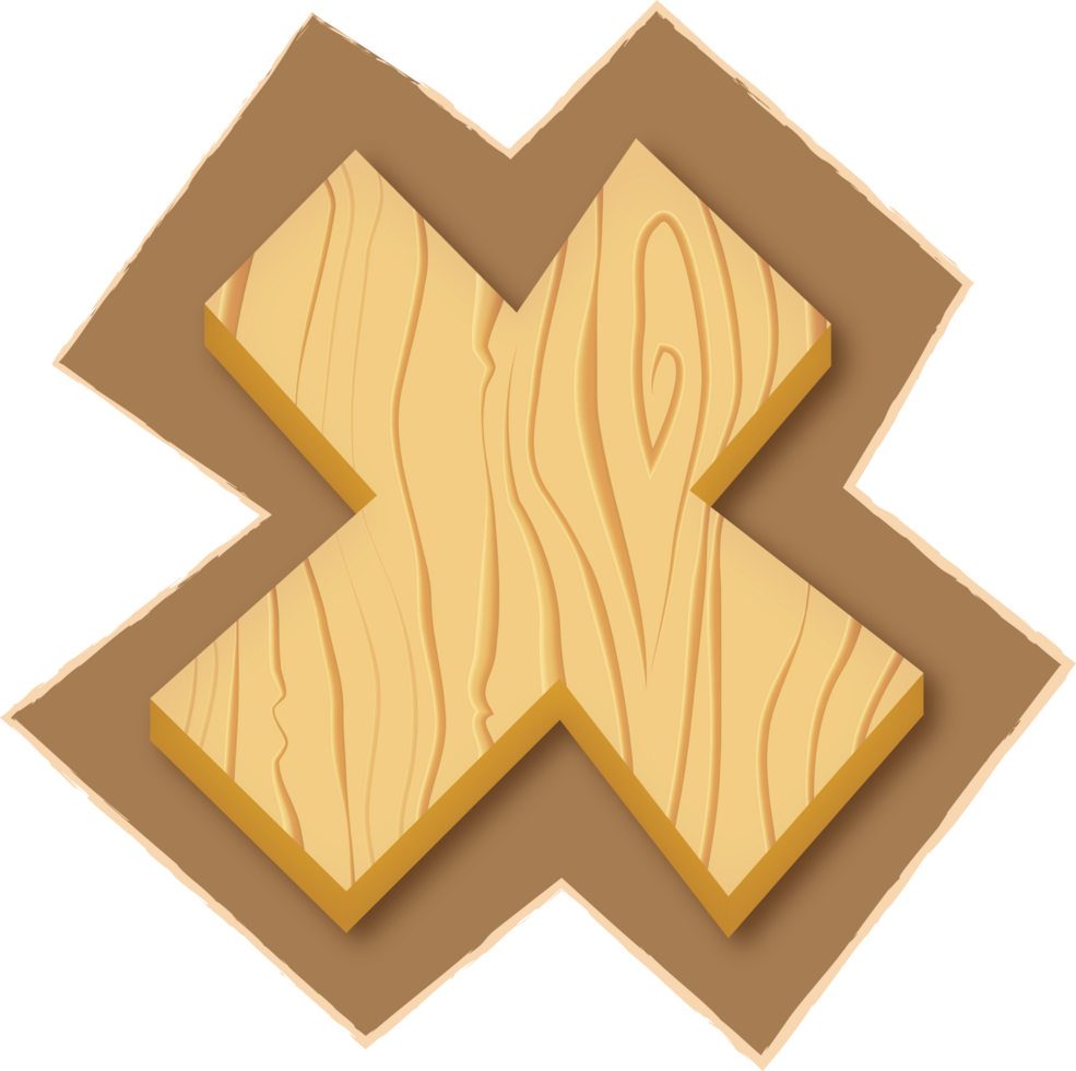 Letter X, Magazine Wooden Cutout png