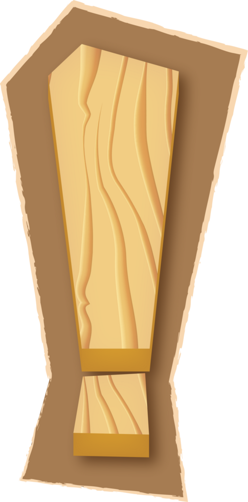Exclamation mark, Magazine Wooden Cutout png
