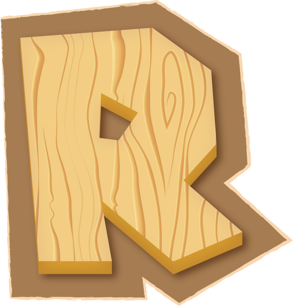 Letter R, Magazine Wooden Cutout png