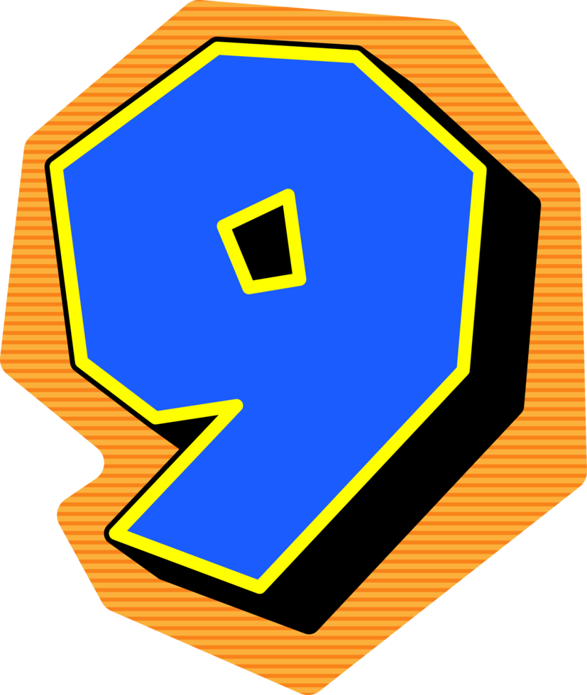Magazine Ransom Note Cut Out, Number 9 png