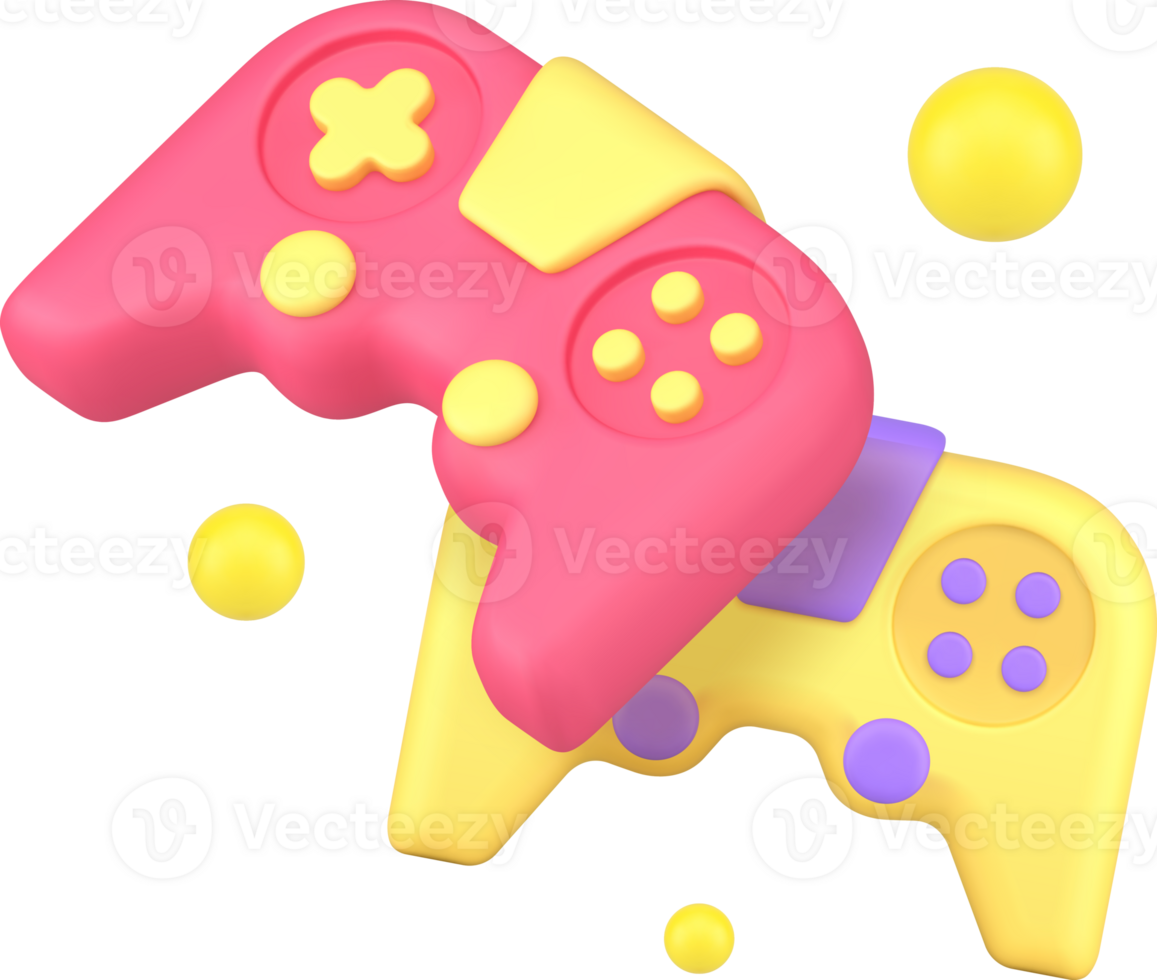 Esport cyber gaming joystick gamepad 3d icon realistic png