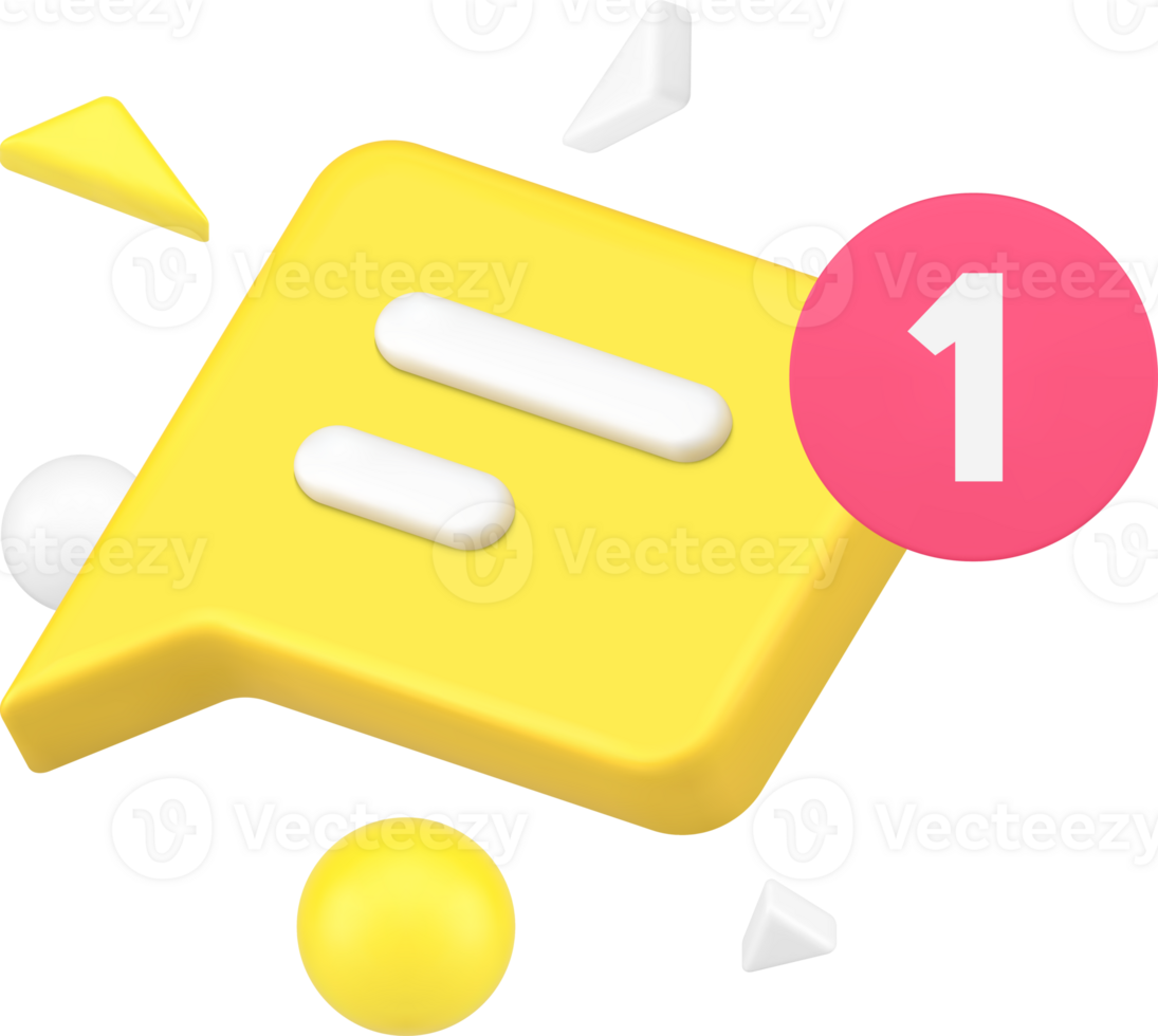 New comment incoming chat message social network communication 3d icon png
