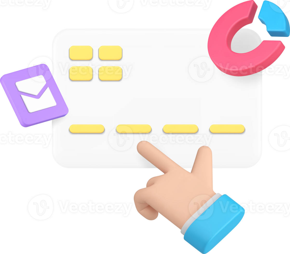 Banking account analyzing budget balance checking statistic 3d icon png