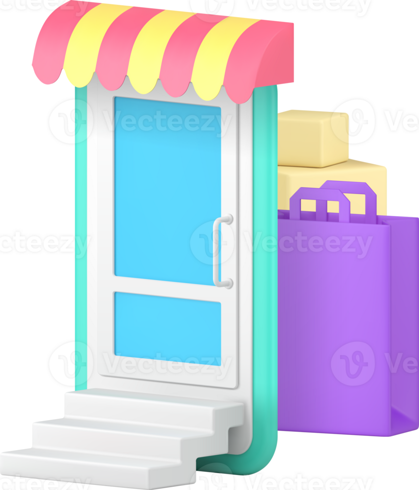 Shopping purchase delivery shop store order shipping 3d icon png