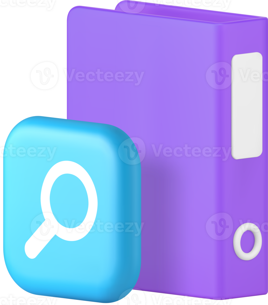 Document archive research file folder examining analysis 3d icon png