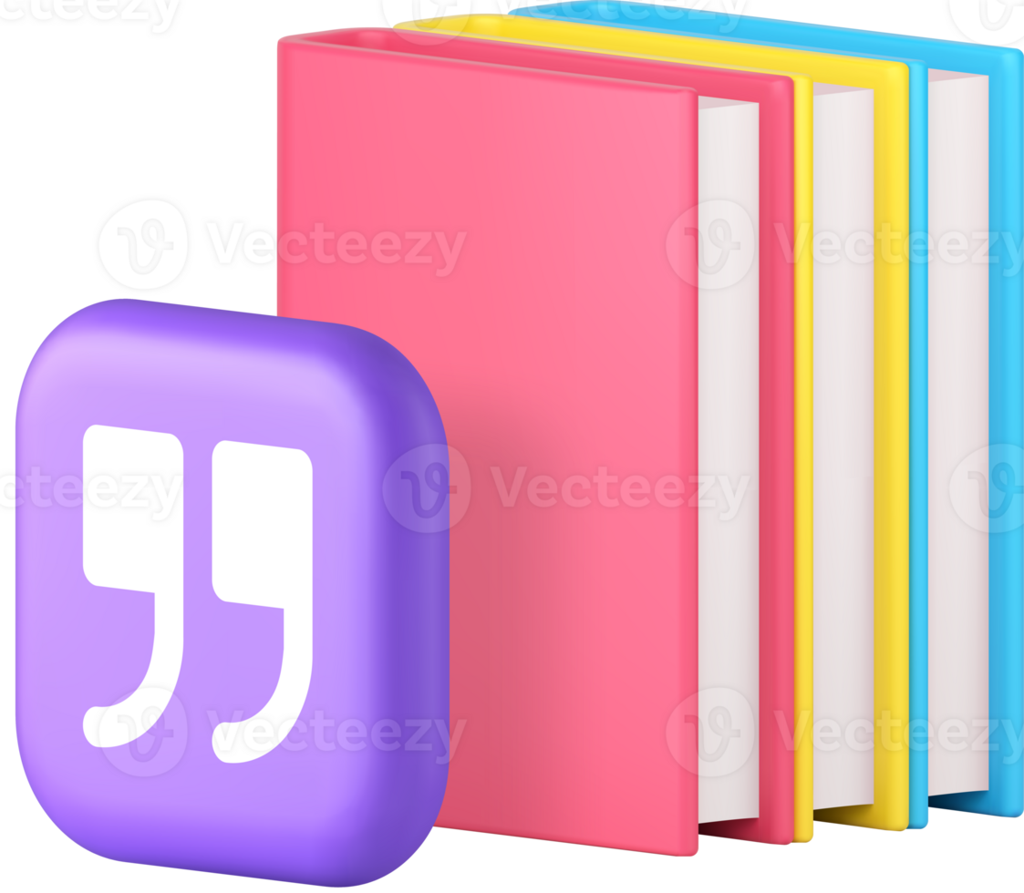 Book literature quote information knowledge learning 3d icon png