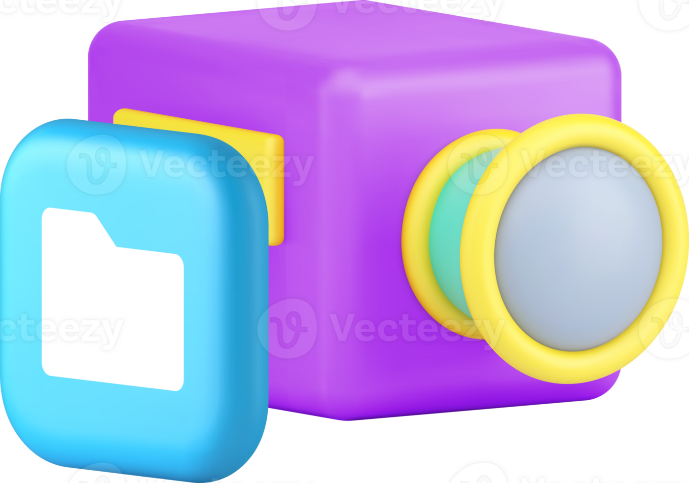Multimedia data folder archive storage photo cloud 3d icon png