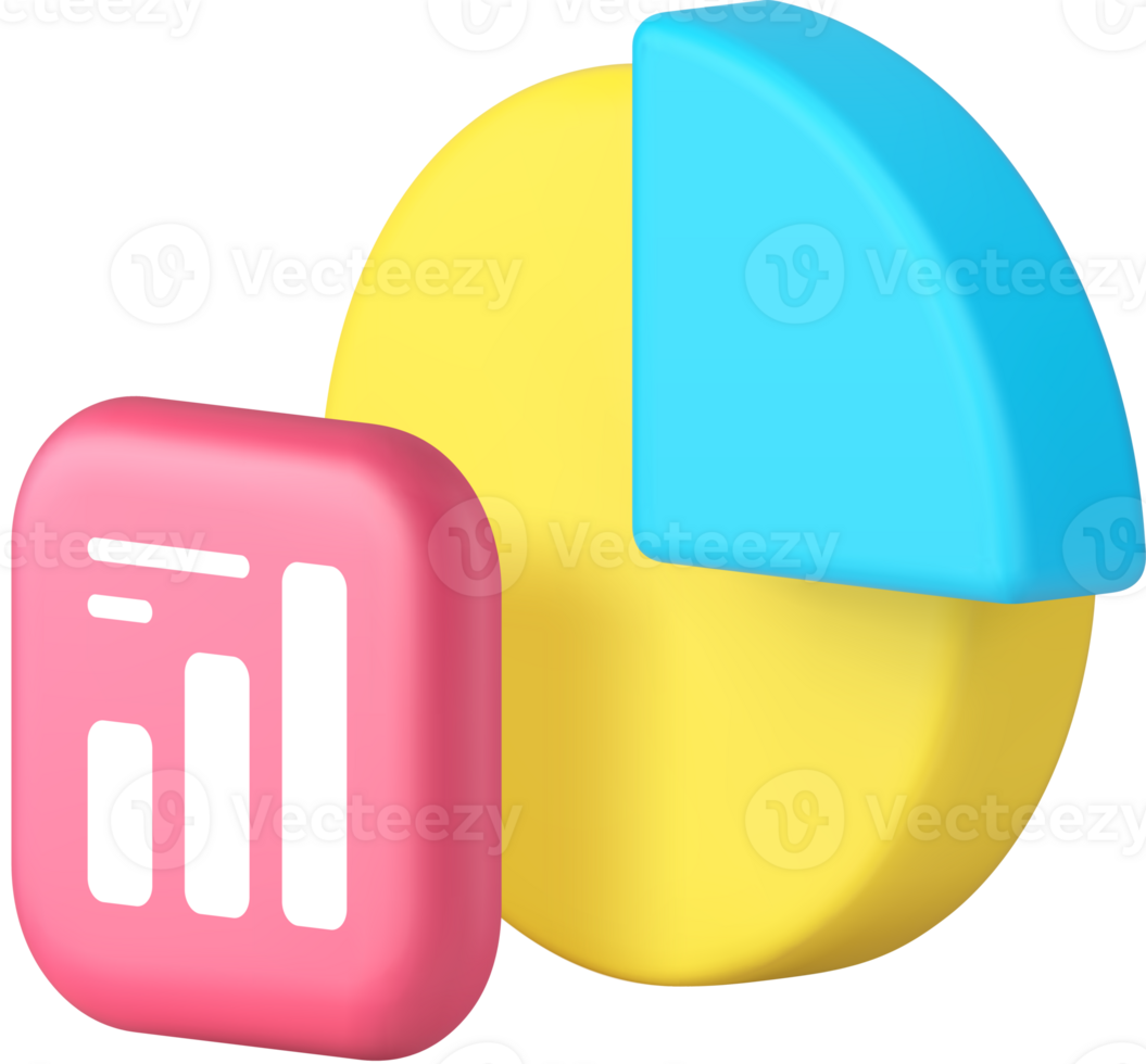 Statistic analyzing diagram data infographic research report 3d icon png