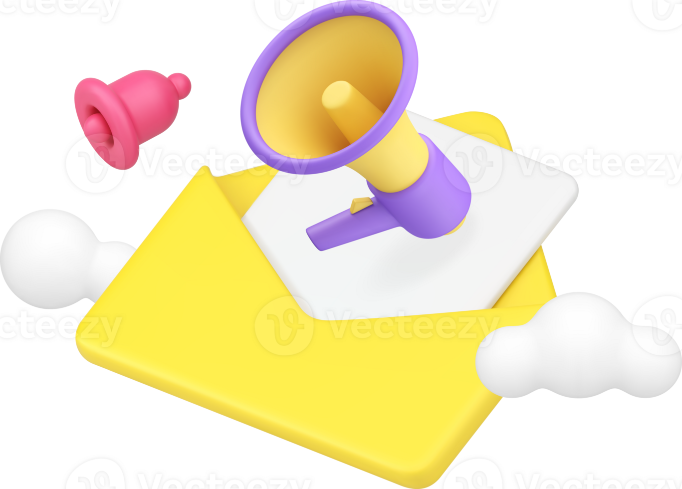 Digital email marketing strategy electronic mail promotion 3d icon png