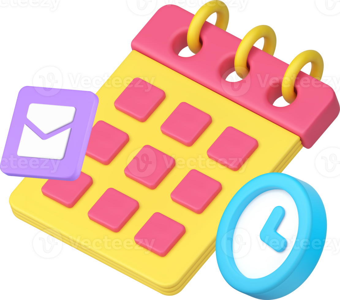 Deadline time management work efficiency and productivity 3d icon png