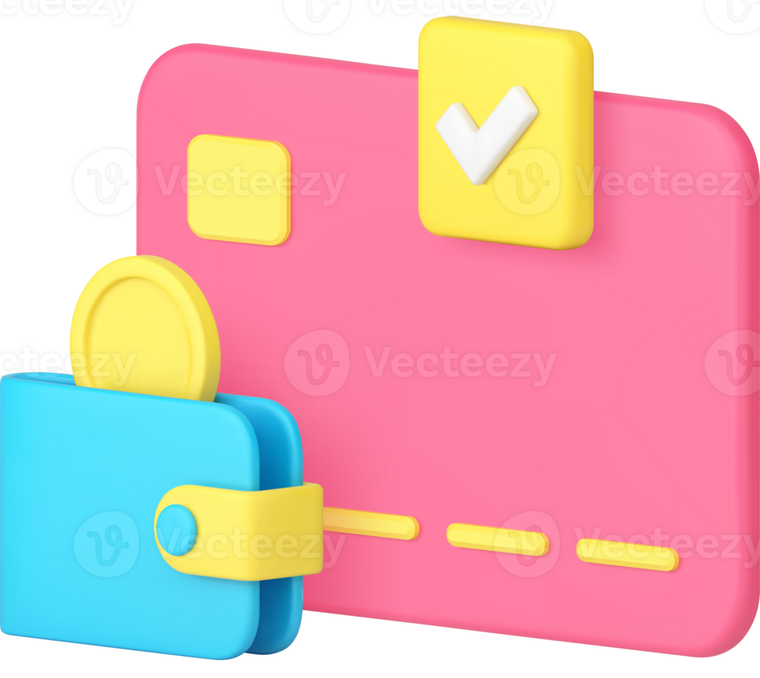Cash money transfer to banking bill credit debit card financial transaction 3d icon png