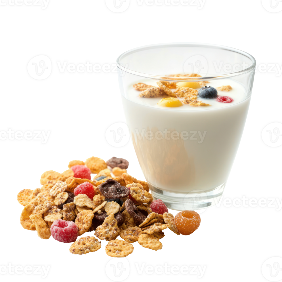 Cereal with Milk isolate on transparent background, png