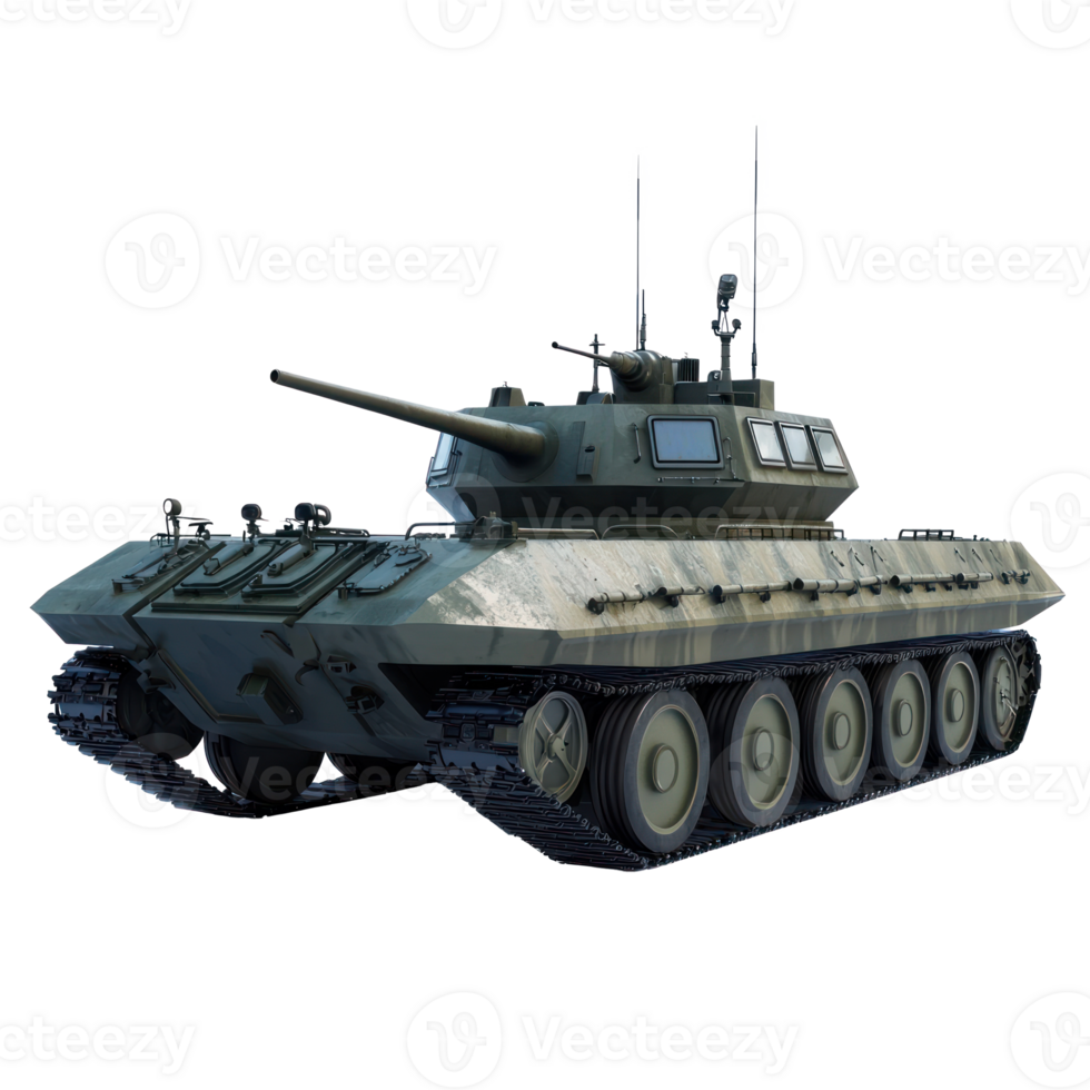 a military tank on transparent background png
