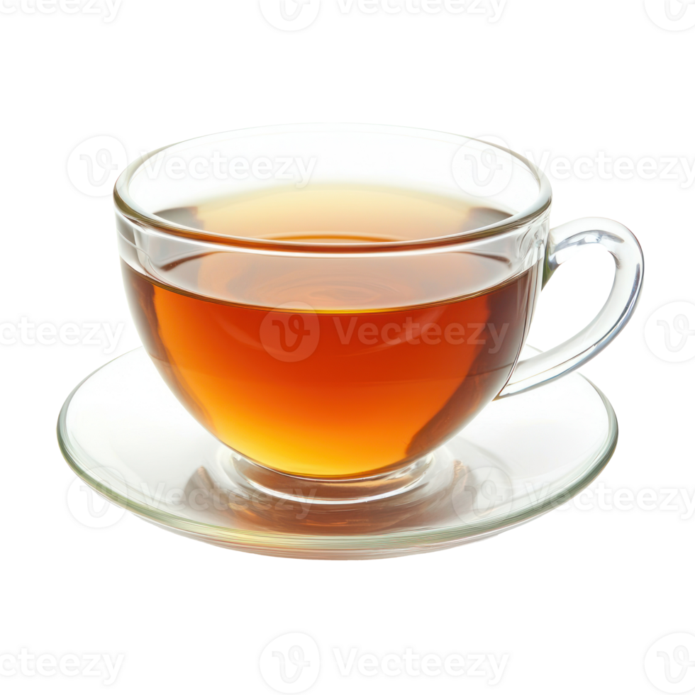 a cup of tea on a saucer on a transparent background png