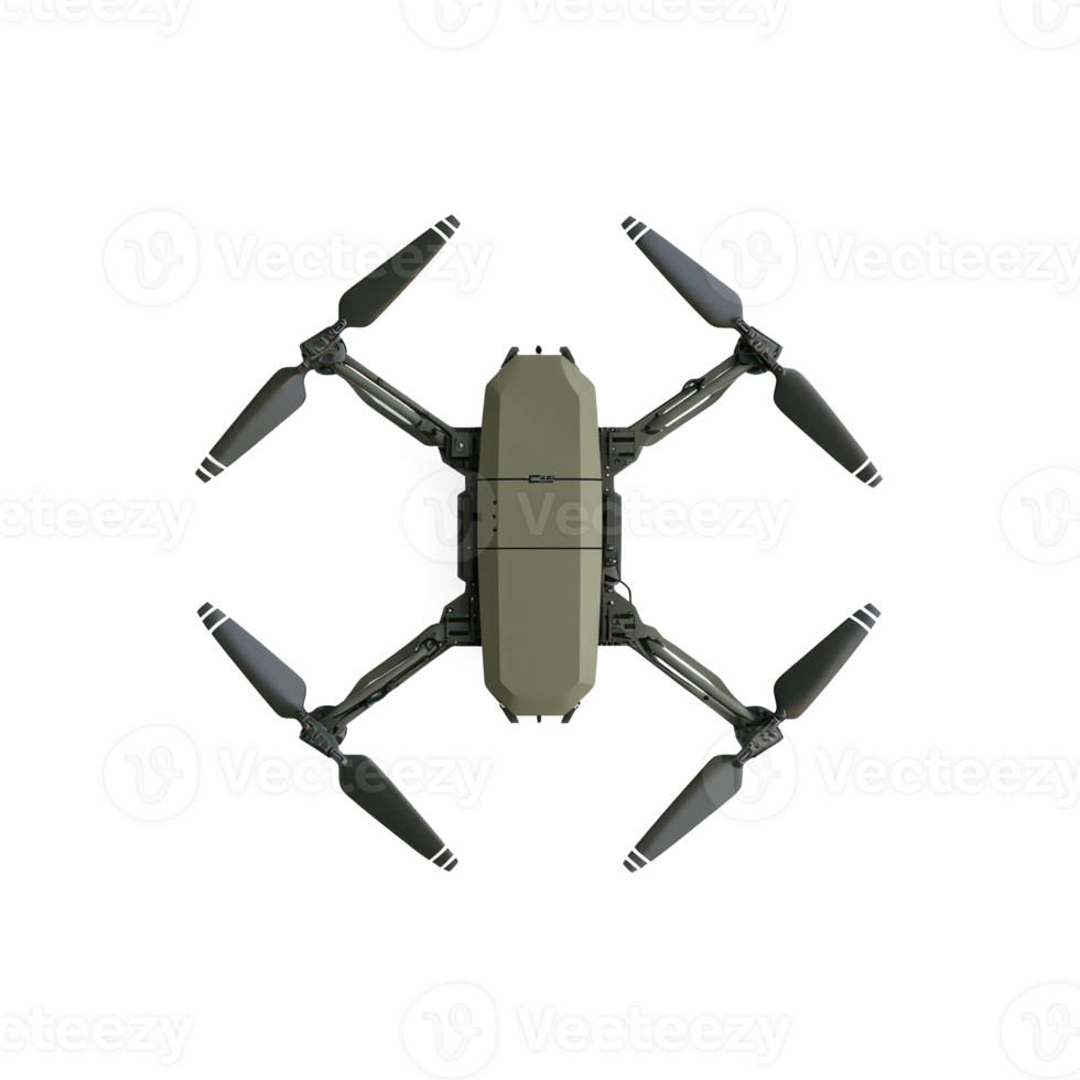 Drone UAV Unmanned Aerial Vehicle military vehicle top view isolate on transparent background png
