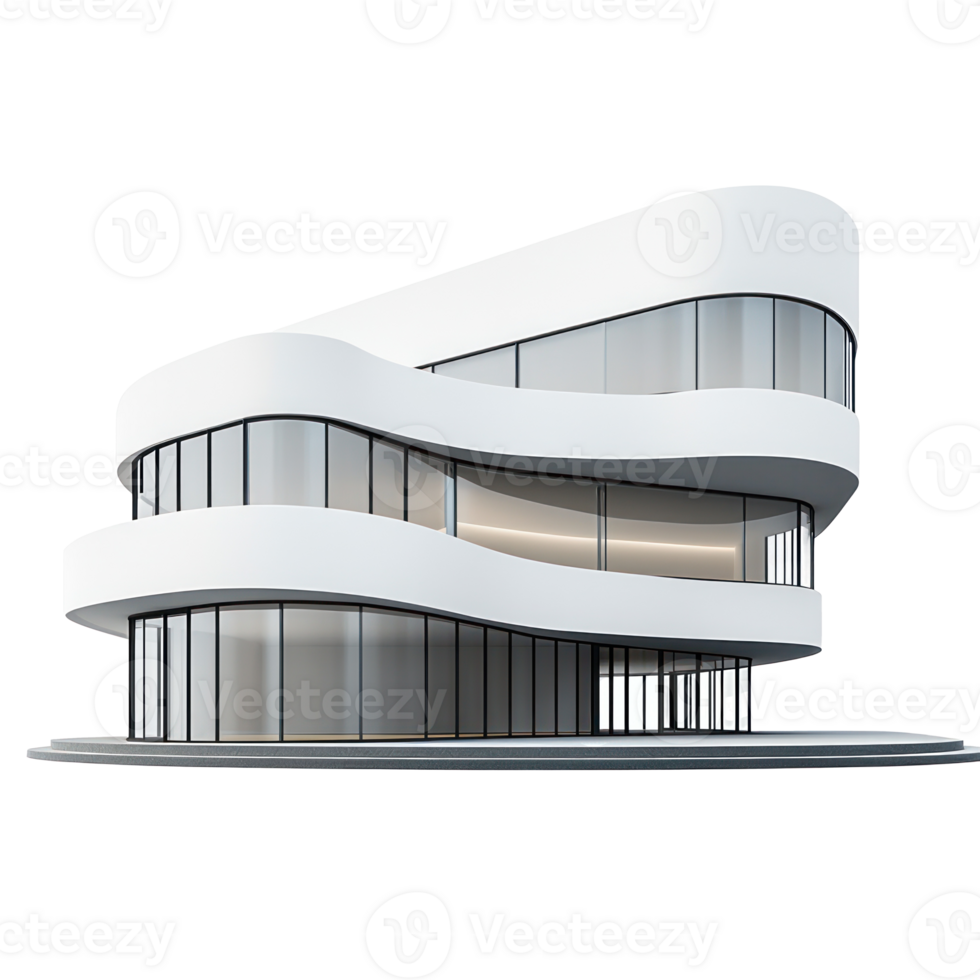 modern architecture building on, transparent background png