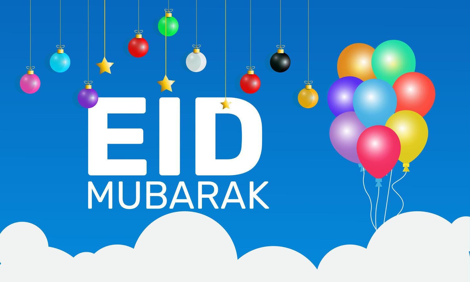 Eid Mubarak Luxury Design with Mosque Silhouette Stars and Traditional Arabic Patterns for Ramadan and Eid Festivities vector