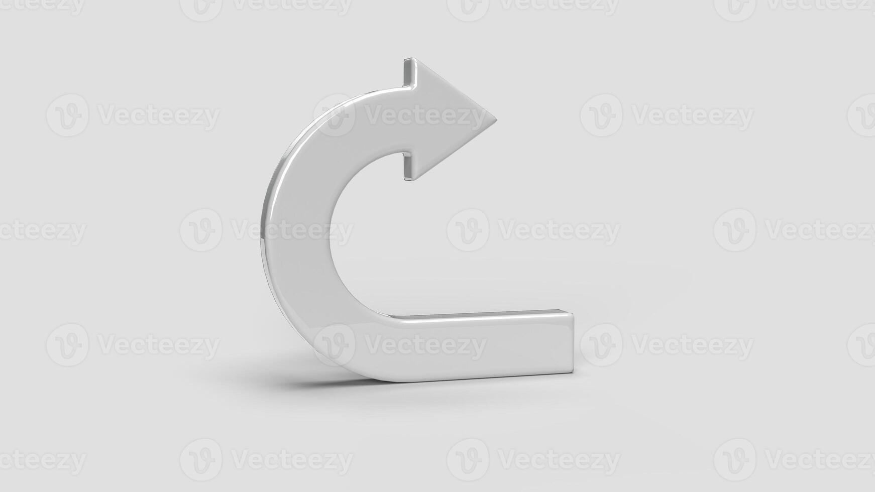 white 3D return symbol on white backdrop photo