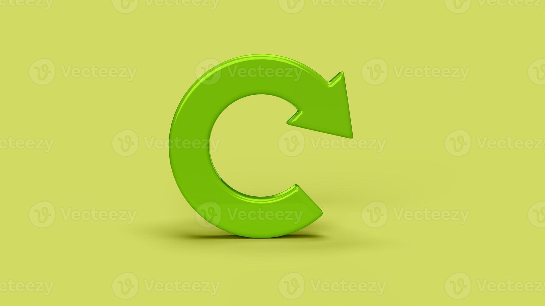 green 3D circular arrow icon on the backdrop photo