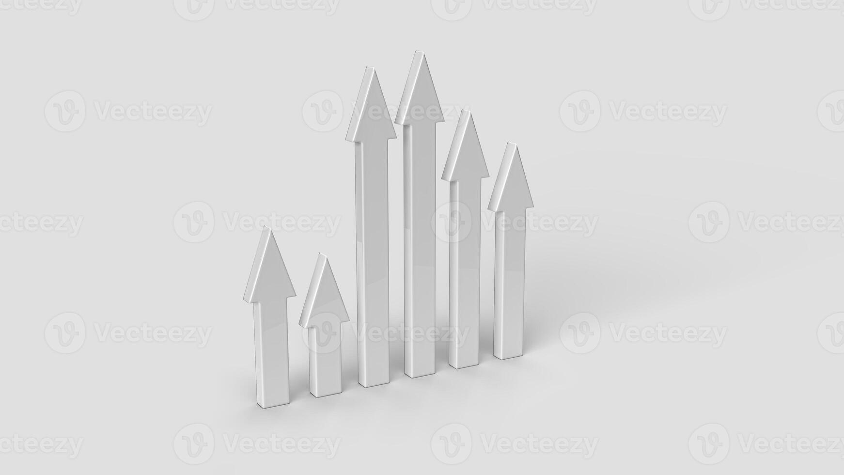 colored 3D graphic style arrows on the white backdrop, left view photo