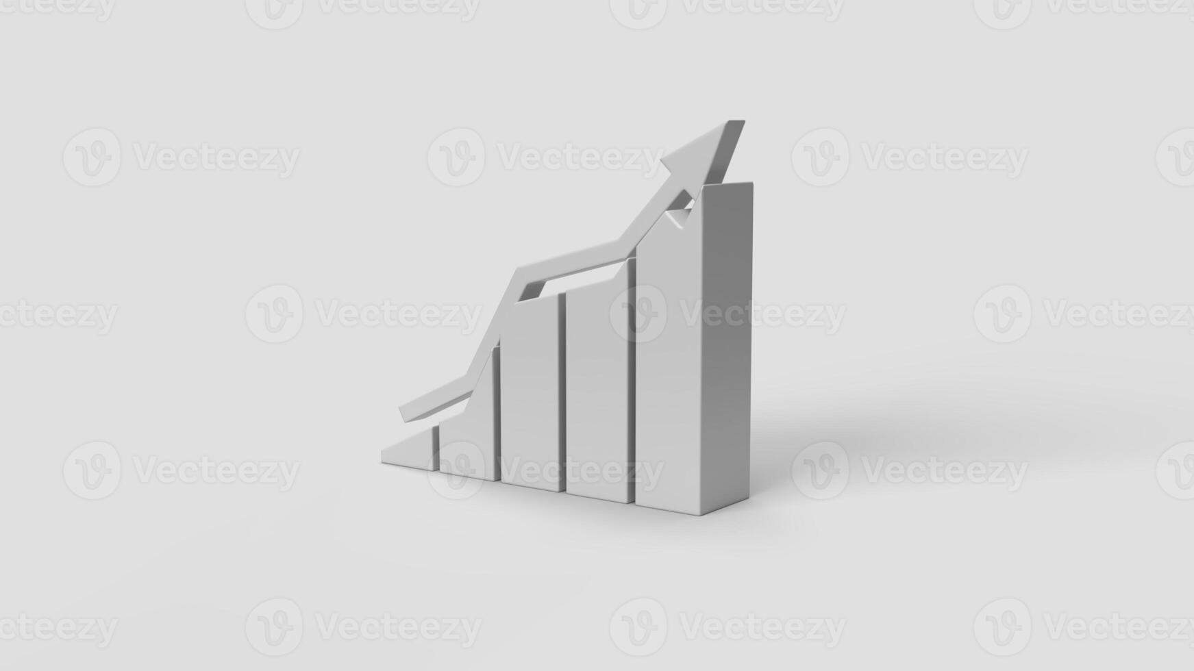 white simple 3d graphic on white backdrop, right view photo