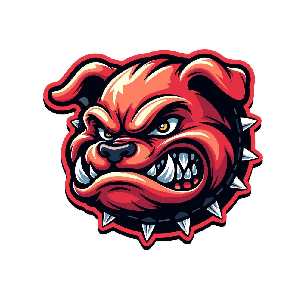 Angry Red Bulldog Head Logo vector