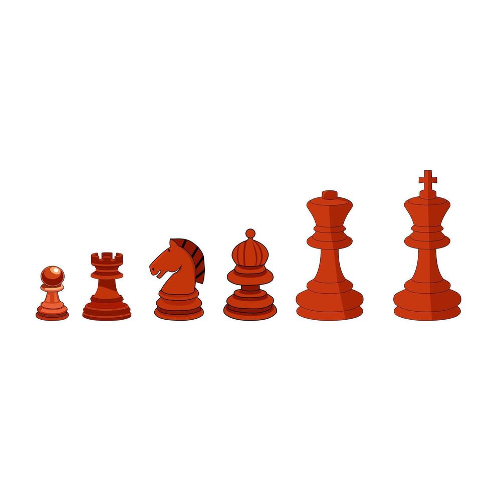 Cartoon Brown Chess Pawn All Variant Vectors Illustration
