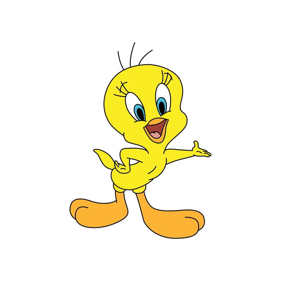 Happy Tweety Yellow Bird vector
