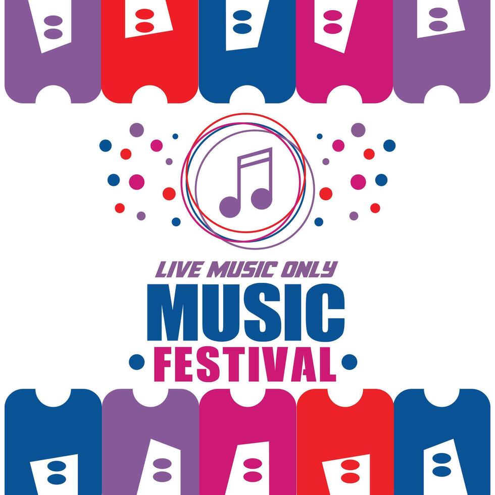 Music Festival Live Shows, Summer Concerts Vibrant Nightlife Experience vector