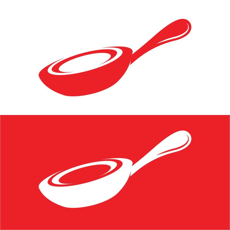 set of fry pan logo icon with simple design vector