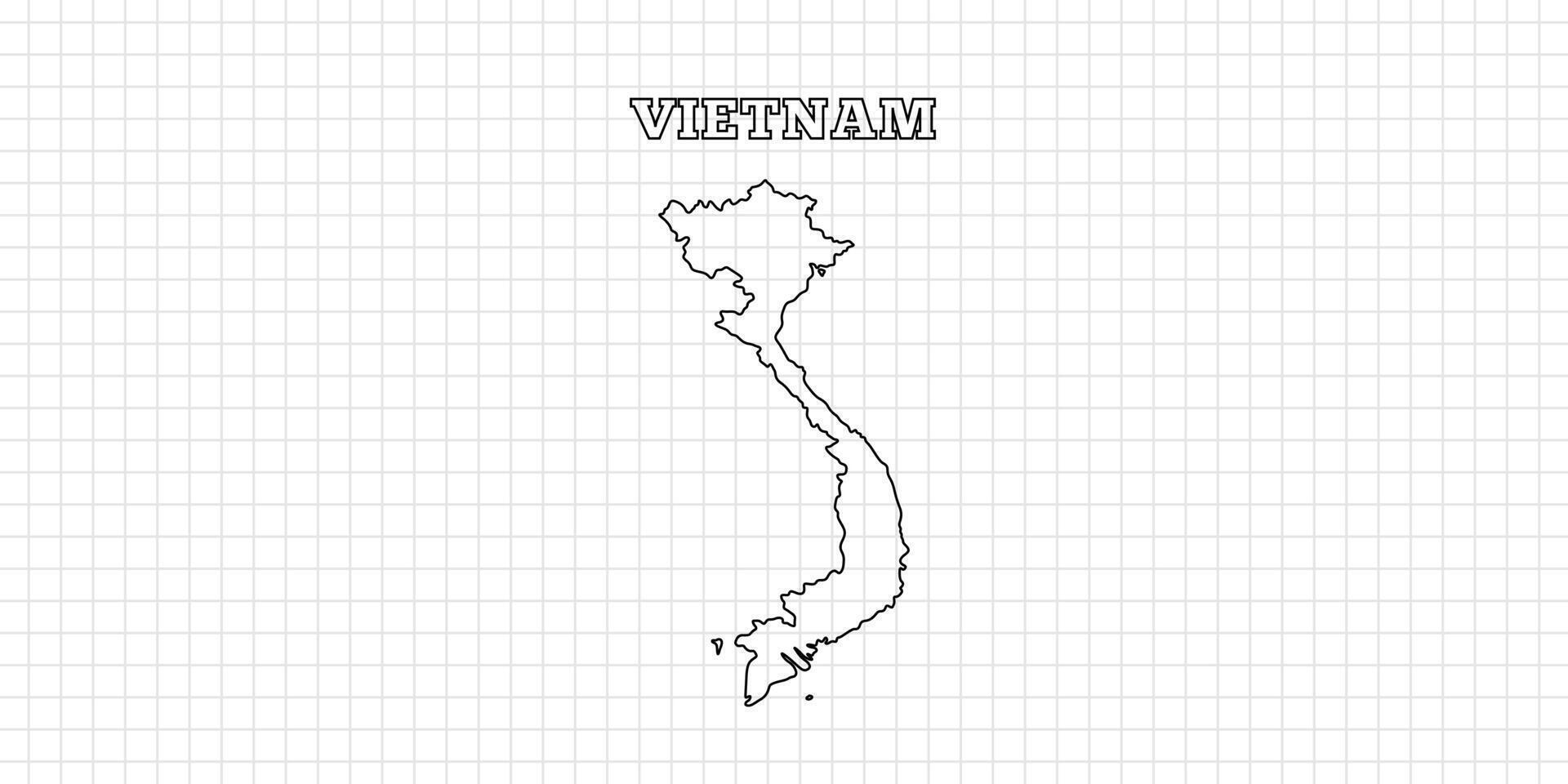 Vietnam map travel with outline simple drawing version Illustration vector