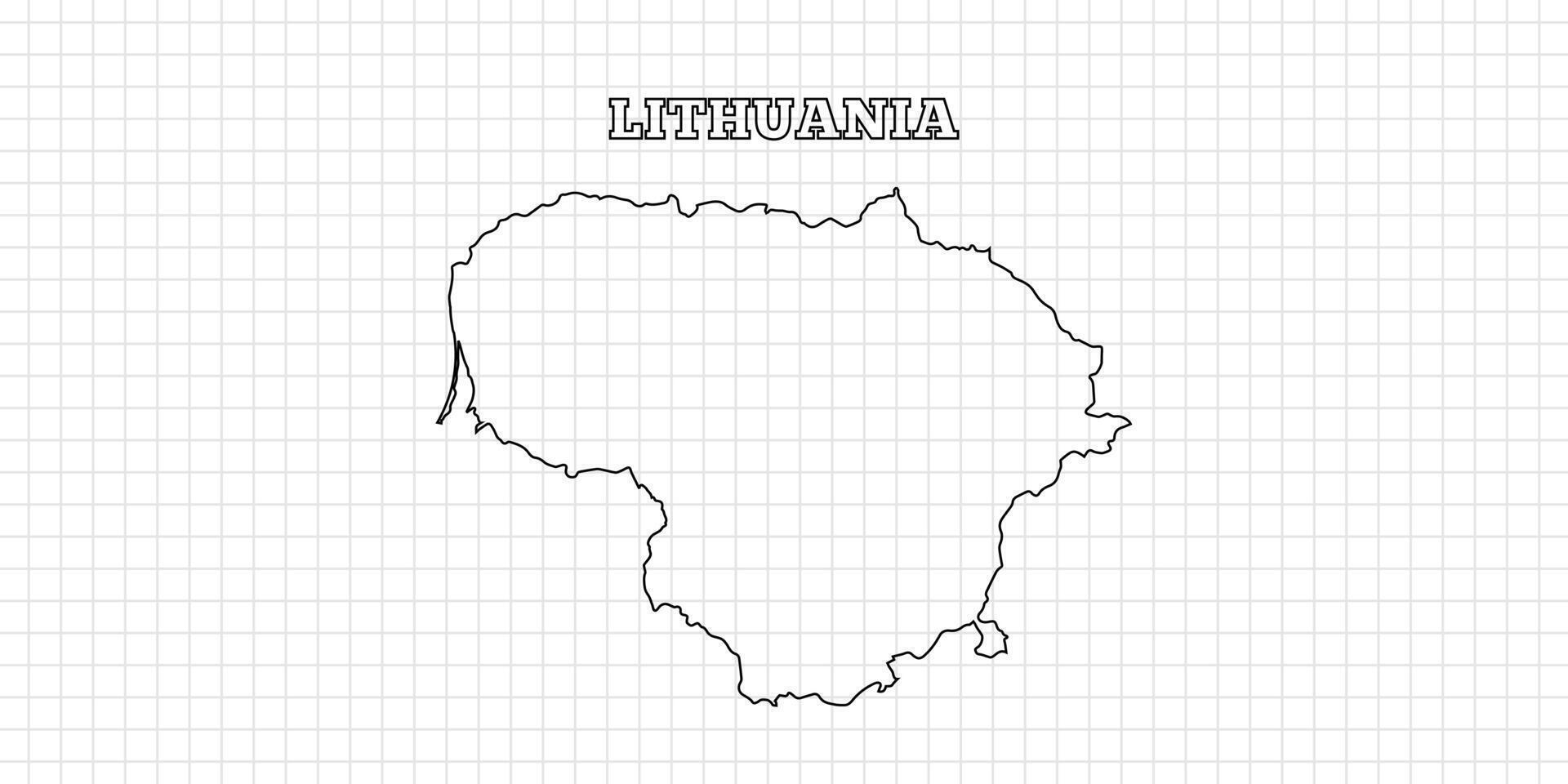Lithuania map travel with outline simple drawing version Illustration vector