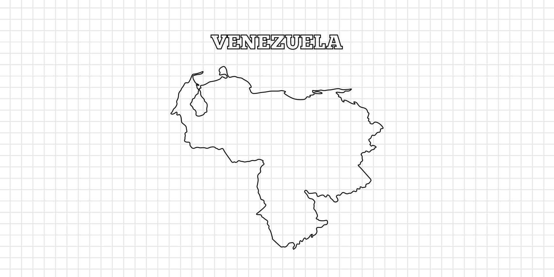 Venezuela map travel with outline simple drawing version Illustration vector