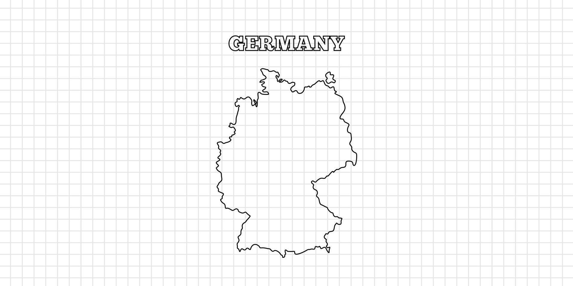 Germany map travel with outline simple drawing version Illustration vector