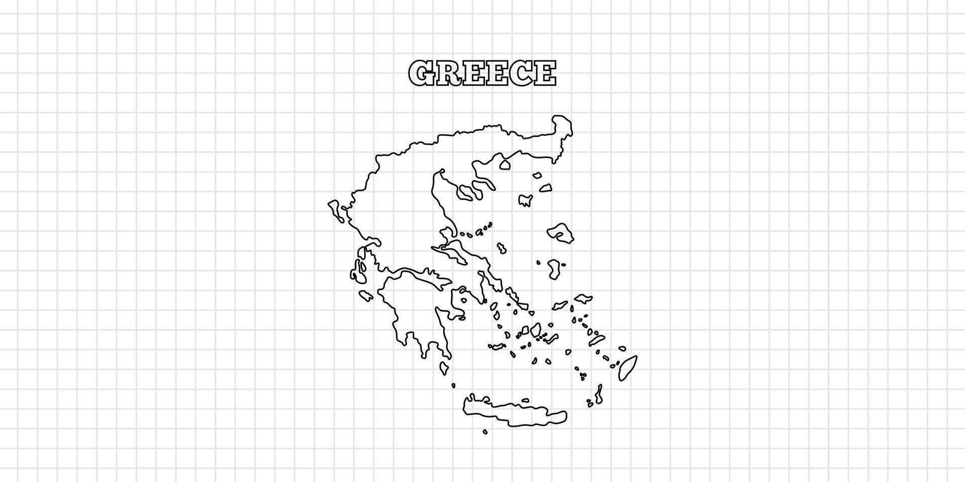 Greece map travel with outline simple drawing version Illustration vector
