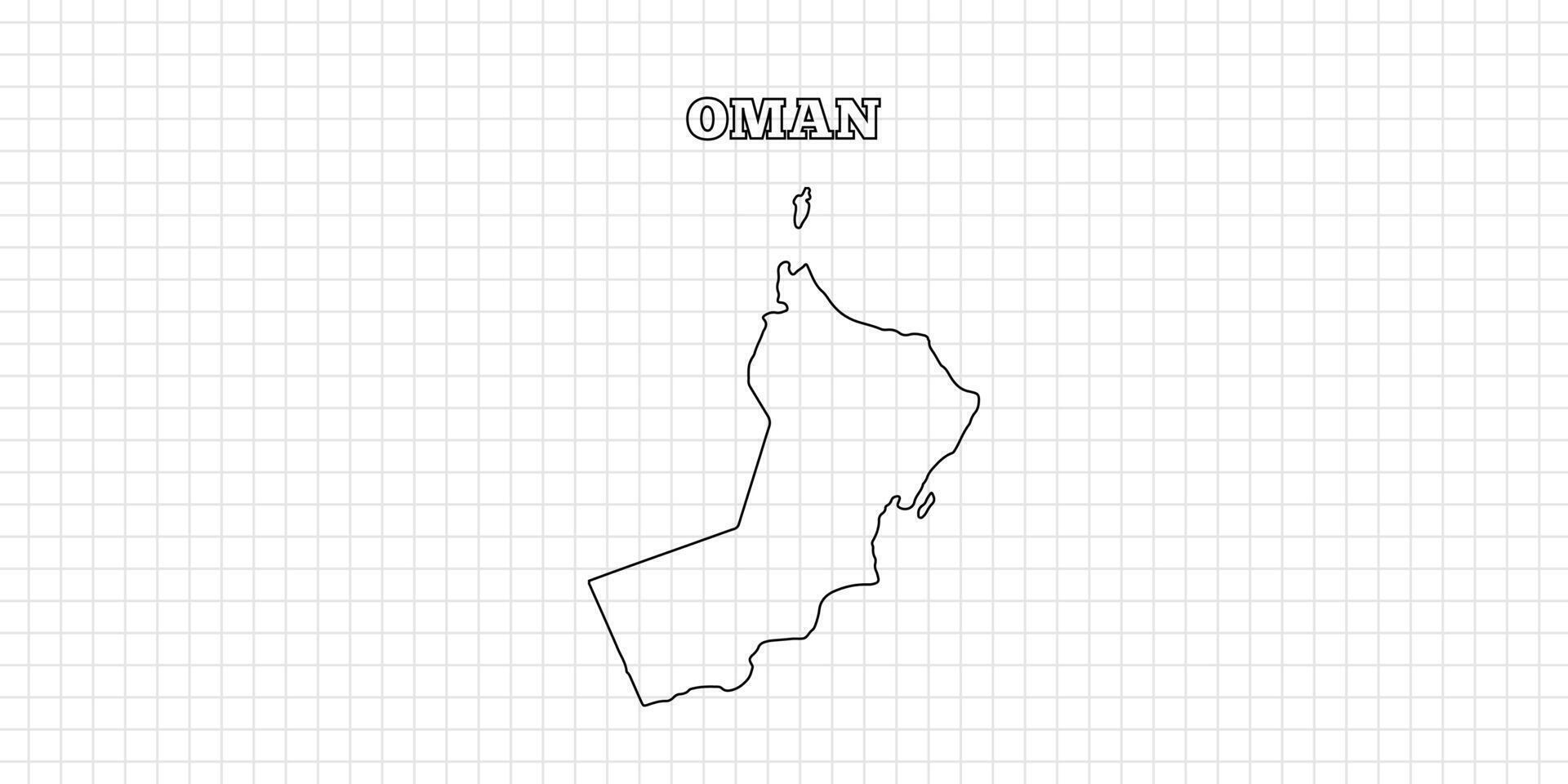 Oman map travel with outline simple drawing version Illustration vector