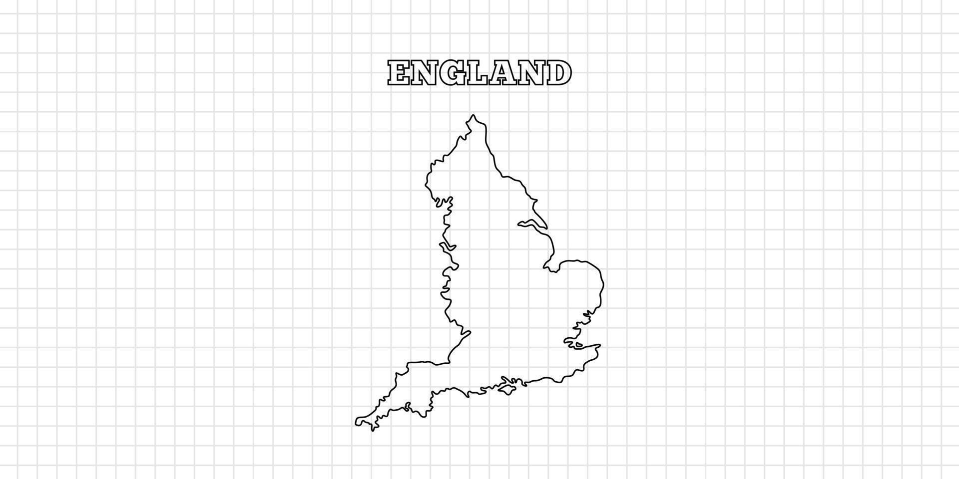 England map travel with outline simple drawing version Illustration vector