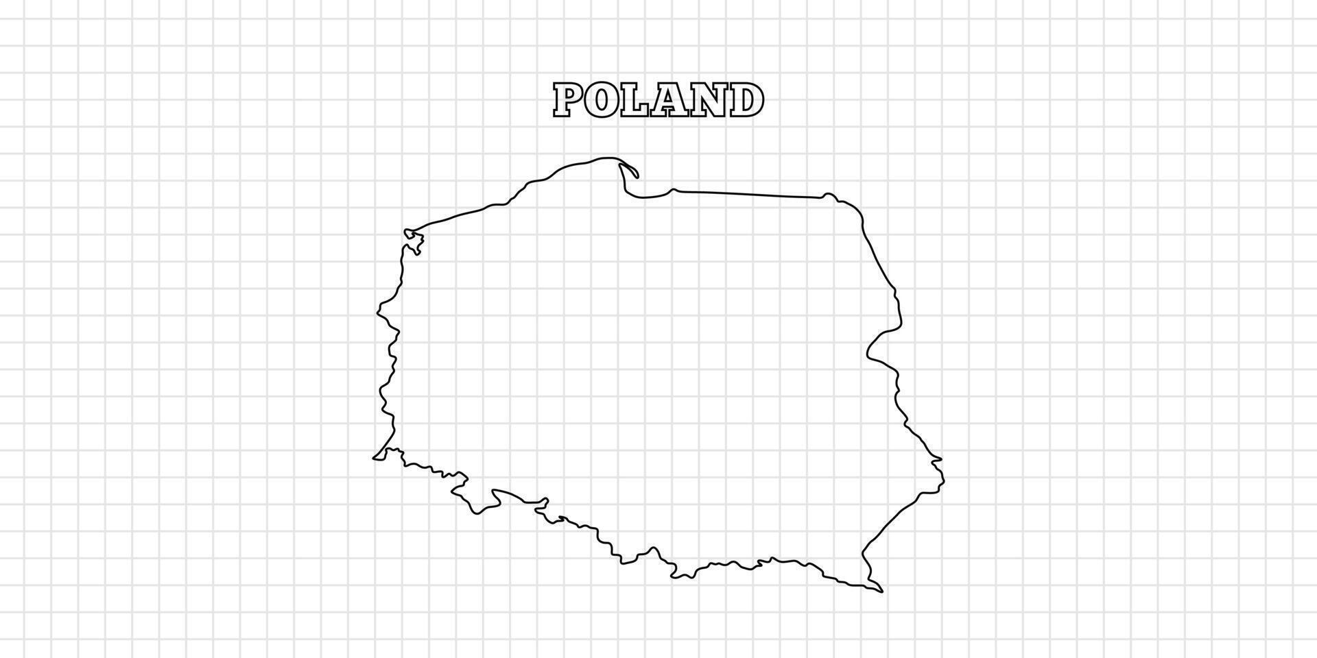 Poland map travel with outline simple drawing version Illustration vector