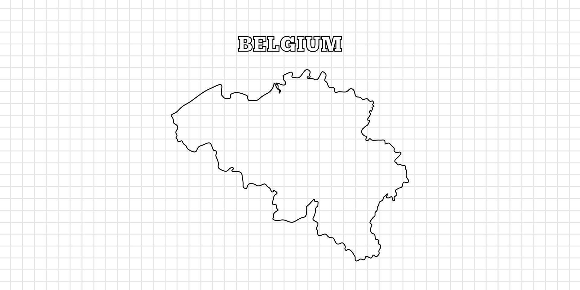 Belgium map travel with outline simple drawing version Illustration vector