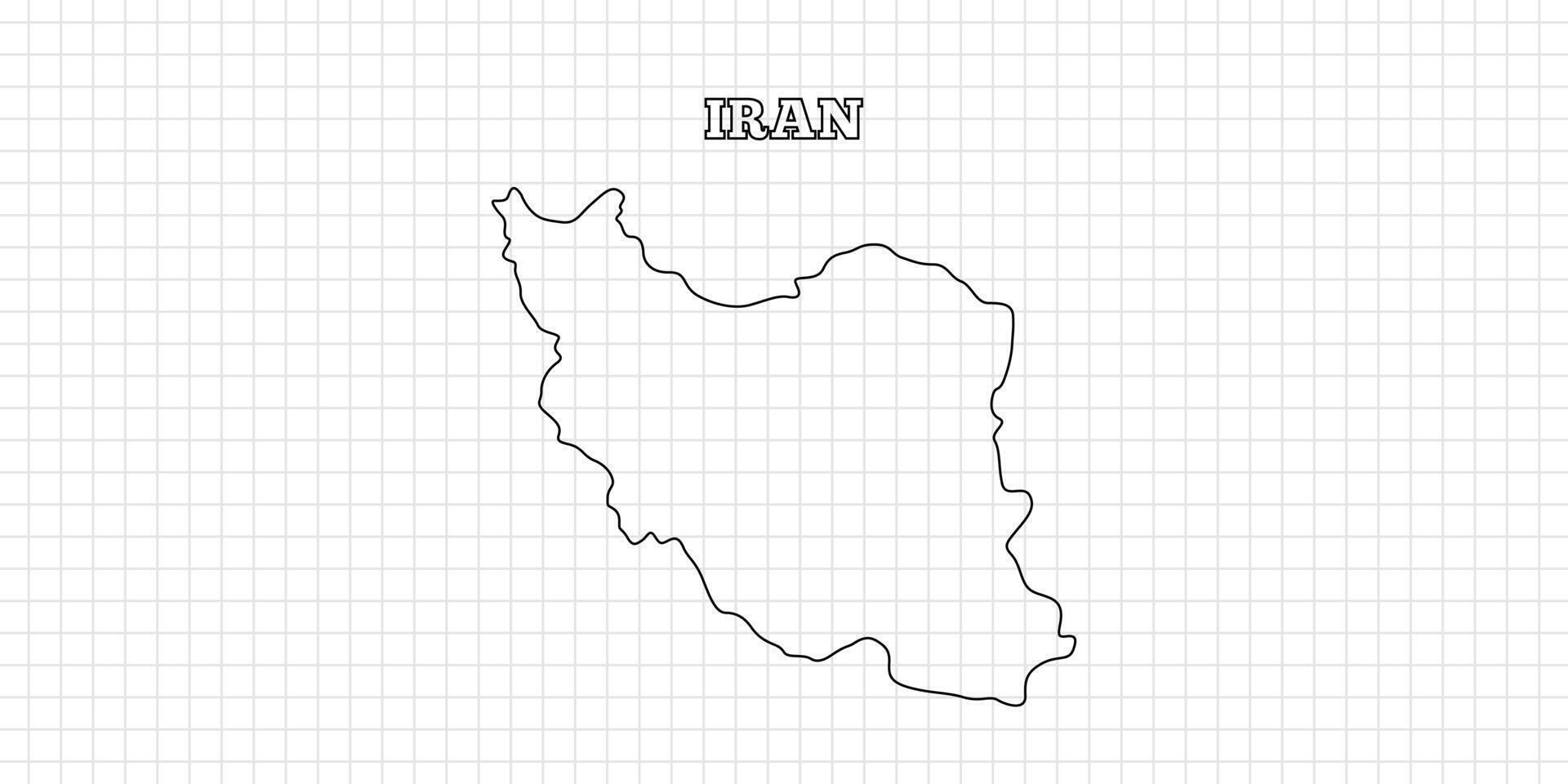 Iran map travel with outline simple drawing version Illustration vector