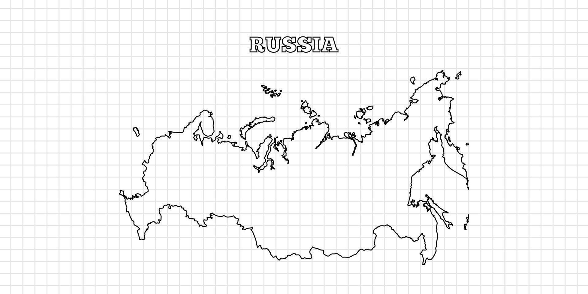 Russia map travel with outline simple drawing version Illustration vector