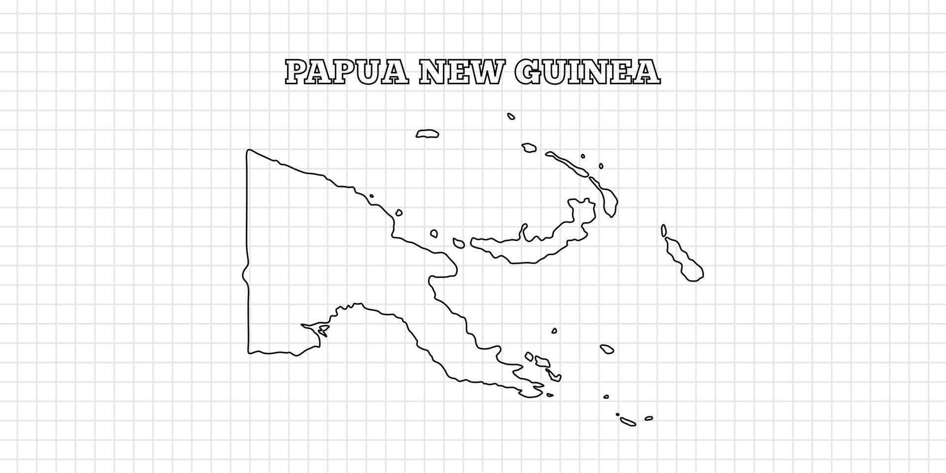 Papua new guinea map travel with outline simple drawing version Illustration vector